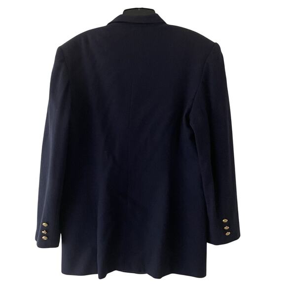Wool Blazer Navy Gold Crest Buttons 12 Double Breasted Ivy League Academia Ivy - Picture 2 of 13